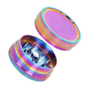 30 mm ronde 2 lagen roken accessoire regenboogmolen metaal tabak kruid kruidbreker draagbare molenaar scherpe tanden kleurrijke grinders fabriek groothandel