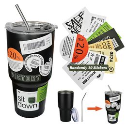 30oz 900ml taza de aislamiento de hielo de bricolaje con paja congelamiento termo automóvil 304 agua de acero inoxidable para mantener la bebida de café frío 240422