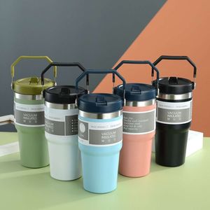 Tasse de crème glacée portable de 30 oz, 304 tasse isolée de grande capacité en acier inoxydable, tasse de voiture minimaliste, tasses à café