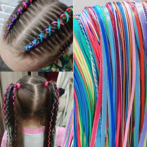 50 -stcs/lot 20 st Braid Hair kleur touw stropdas haar vrouwen vuile vlecht haar touw hiphop gradiënt haarband hoofdband hoofdtooi kinderlint