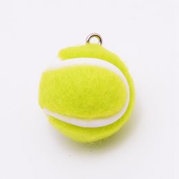 30pc mix couleurs mini-tissu tissu tissu tennis ballon bracelet charme pendentif pour collier clés de trousse d'oreille bijoux de bricolage