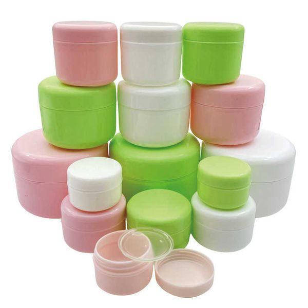 30 pièces 10g/20g/30g/50g/100g Pot de maquillage vide Pot rechargeable échantillon bouteilles voyage crème pour le visage Lotion cosmétique conteneur blanc R795