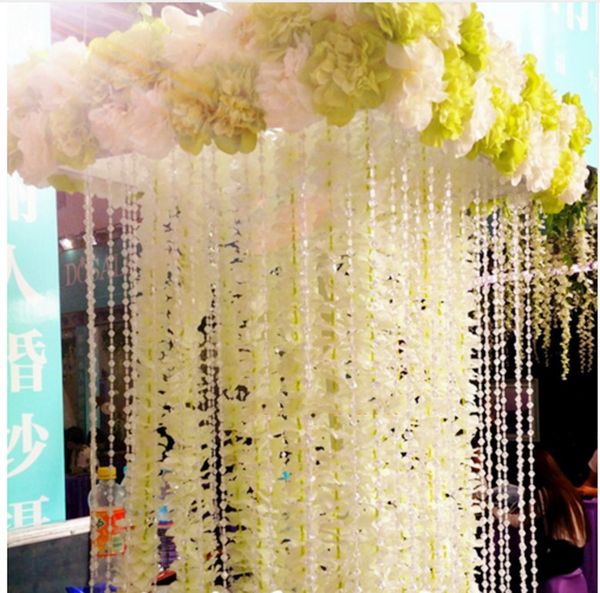 30 pièces 200CM hortensia artificielle orchidée glycine fleur chaîne pour bricolage Simulation arc de mariage carré rotin tenture murale panier