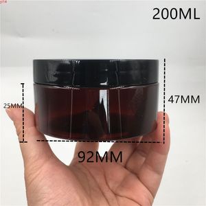 30 stks 200 ml verdrinken plastic lege Huarache flessen pot met zwart wit schroef deksel room cosmetische containers goed