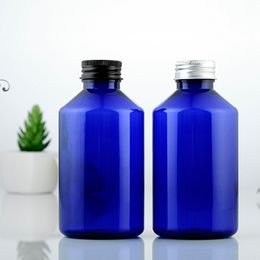 30 stks 220ml Blauw Lege Plastic Bottle Aluminium Schroefdop Travel Lotion Container Verpakking voor Cosmetica Shampoo Parfum Oil