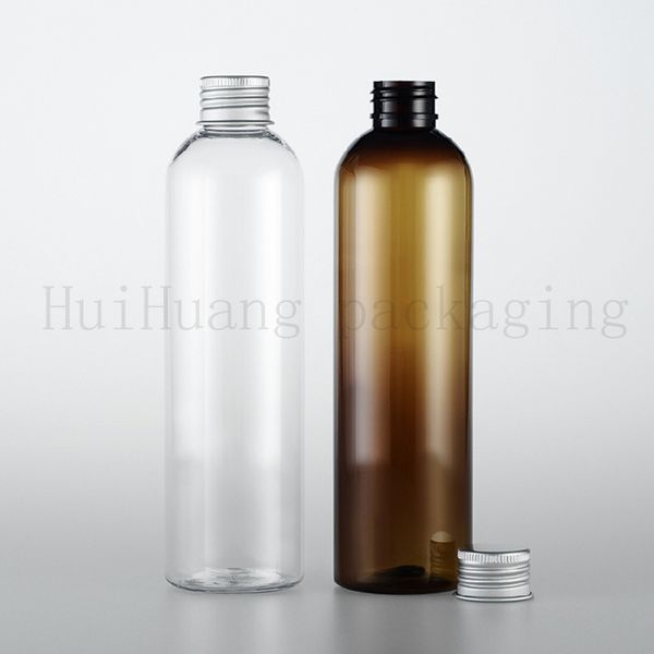 30 pièces 250 ml bouteilles cosmétiques transparentes vides avec couvercle en aluminium, bouteille en plastique transparente de taille de voyage flacon à couvercle scellé