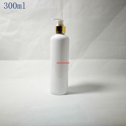 30pcs 300 ml bouteille de pompe de lotion PET blanche, récipient cosmétique en plastique blanc, sous-embouteillage de shampooing vide, bouteilles de gel douchebon paquet