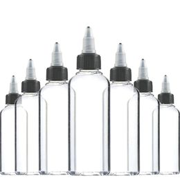 30 Uds 30ml 60ml 100ml 120ml frasco de tinta vacío de plástico tapa negra tapa transparente accesorios para tatuajes 220110