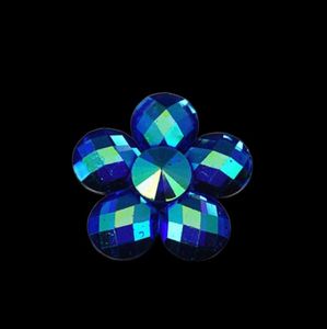 30 peças 30mm cor ab resina em forma de flor strass cristal pedras com parte traseira plana para joias artesanato decoração zz5268930274