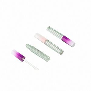 30 unids 50 unids 5 ml brillo de labios vacío Ctainer gradiente rosa púrpura tapa transparente seis lados maquillaje embalaje botella recargable tubo de brillo de labios P5nJ #