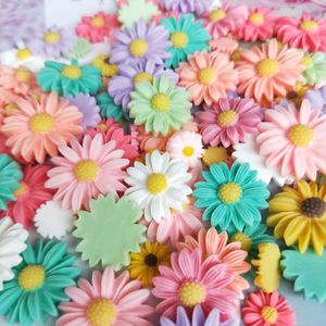 30pcs 50pcs Multicolor Sunflower Flatback Resin Cabochons Scrapbook Craft DIY Embellissements de décoration accessoires de seins