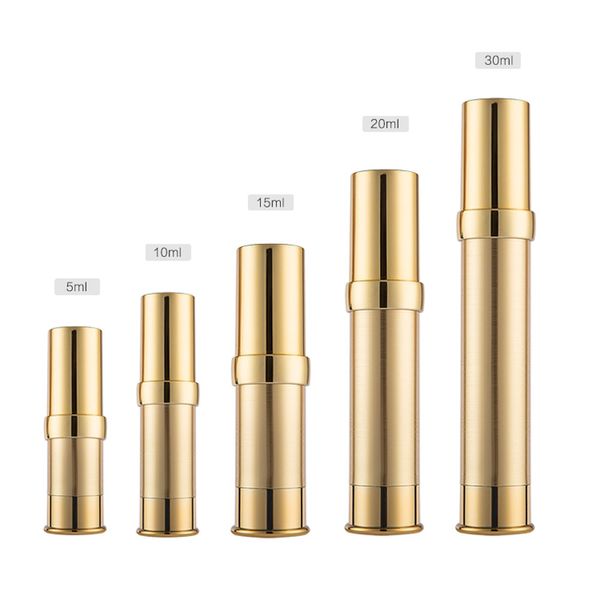 30 pièces 5 ml 10 ml 15 ml 20 ml 30 ml or argent vide bouteille sans air cosmétique en plastique pompe conteneur outil de voyage