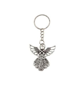 30pcs Antique Alloy Angel Band Chain Key Ring Protection Travel Protection DIY Bijoux 7268771