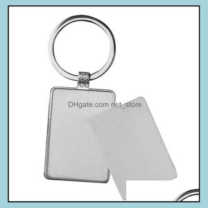30 pièces de sac pièces Sublimation bricolage blanc blanc métal Rec ovale porte-clés livraison directe 2021 accessoires sacs Lage Qz2Wr