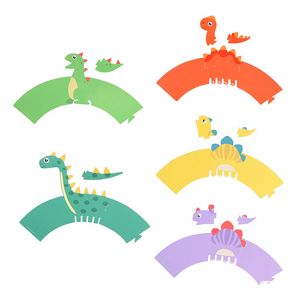 30pcs anniversaire dinosaure bricolage cupcake wrappers toppers décorations de gâteau baby shower 2e 3e 4e 5e anniversaire dino fête