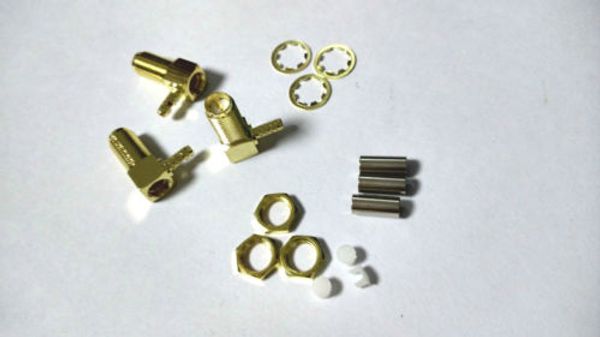 30 Uds latón RP SMA hembra Jack macho pin ángulo recto engarzado para cable RG174 RG316