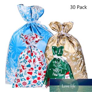 30 stks Kerst Gift Tassen Leuke Trekkoord Diverse Stijlen Goody Bags Gift Wrap Party Gunsten voor Kerstvakantie Candy Bag Factory Prijs Expert Design Quality