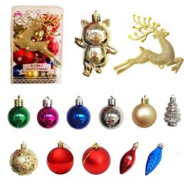 30st Kerstversiering Heldere Bal Geschenkpakket Set Kerst Raamdecoratie Kleurrijke Hangende Bal Kerstboomhanger 908