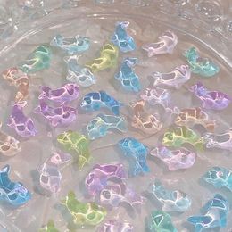 30pcs Clear 3D Dolphin Nail Art Charms Crystal Righestone Accessoires Pièces Nails Decoration Design Supplies Manucure Materails 240514