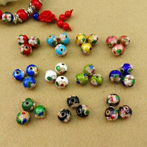 30pcs cloisonne filigree colorido de 12 mm cuentas redonde