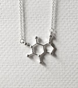 30 stks koffiemolecuul Geometrische hanger chemische moleculen ketting wetenschapsstructuur chemie kettingen voor verpleegkundige sieraden