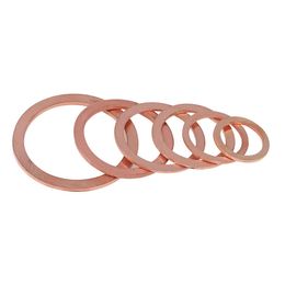 30 pcs Copper Spaceer Renque de gamme de godet Écrou et boulon Set Set Flat Ring Seal Kit M4 M5 M6 M8 M9 M10 M12 M14 M16 M18