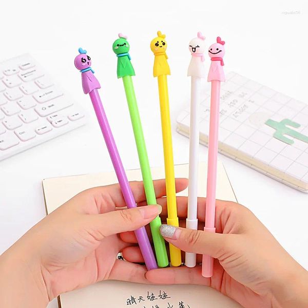 30pcs mignon poupée ensoleillée stylo neutre 0,38 mm étudiant frais dessin animé Signature créative japonaise et papeterie coréenne