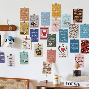 30 Uds tarjetas decorativas hacen la vida llena de amor fruta pared dormitorio postal pegatina de pared decoración de pared sala de estar