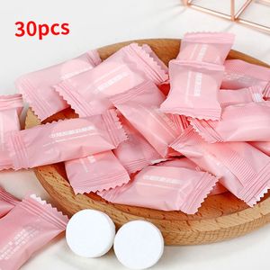 30 pièces serviette jetable compressé Portable voyage Non-tissé visage serviette eau humide lingette extérieur humidifié tissus bonbons serviettes