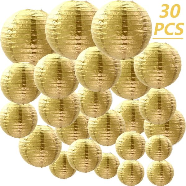 30 pièces boules de lanterne en papier bricolage pour enfants vacances anniversaire fête de mariage décoration pliable suspendus décoration extérieure de la maison 240323