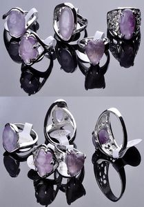 30 stcs mode sieraden natuursteenring amethist edelsteen ringen moderingen voor feest zilveren edelsteen ringen sieraden3613451