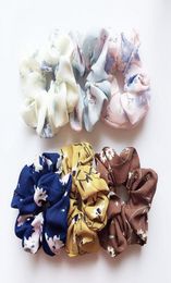 30pcs Floral Flamingo Solid Houndstooth Design Women Hair Tie Accesorios Scrunchie Ponytail Hair Hairder corde Scrunchy Basic Hair B1928683