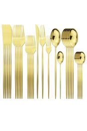 30pcs Gold Coudlery 1810 en acier inoxydable pour une vaisselle à la vaisselle pour la cuillère à la fourchette à l'argenterie de la cuisine de cuisine 2011284458033