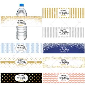 30 stks gouden zilveren fles labels stickers aangepast elke tekst bruiloft baby shower verjaardagen doop bar mitswa personaliseren decor