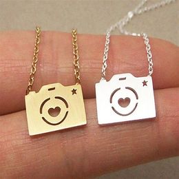 30pcs Gold Silver Love Camera Colliers Cute Pographies Images de tir Clavicules Bijoux Colliers pour Favors249h