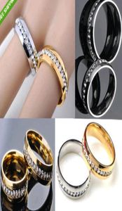 30pcs Circón de plata dorado cómodos anillos de acero inoxidable Lot7736058