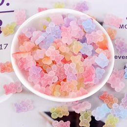 30 stcs Gummy Bear Beads Components Cabochon Simulation Sugar Jelly Bears Cub Charms Flatback Glitter Resin Crafts voor doe -het -zelf sieraden M1905