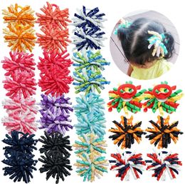 30 pièces attaches de cheveux bandes de caoutchouc coloré ruban bouclé élastique sans couture nœuds de cheveux bandes pour filles tout-petits enfants accessoires cadeaux 240103