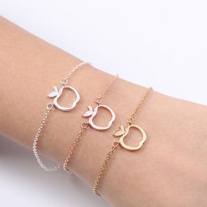 30 pièces contour creux drôle géométrique fruits pomme breloque chaîne Bracelets Bracelets pour mentor scolaire enseignant femmes cadeaux de remise des diplômes