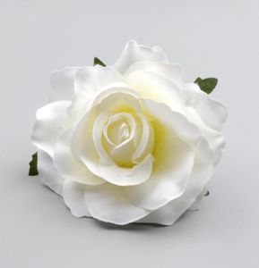 30 pièces grandes têtes de fleurs de rose blanche artificielle en soie pour la décoration de mariage bricolage couronne boîte-cadeau Scrapbooking artisanat fausses fleurs 7996399