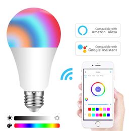 30 Uds bombilla Led inteligente E27, bombilla conectada RGB Alexa con wifi Alexa/Google Home/Siri, no requiere Hub