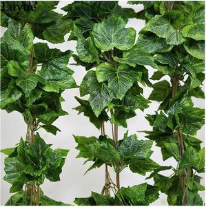 30PCS comme de la vraie soie artificielle feuille de vigne guirlande faux lierre intérieur / extérieur décor à la maison mariage fleur vert cadeau de Noël