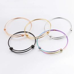 30 unids/lote 1,8mm de espesor brazalete de acero inoxidable pulsera brazalete de Cable extensible brazalete al por mayor 55/60/65mm 240312