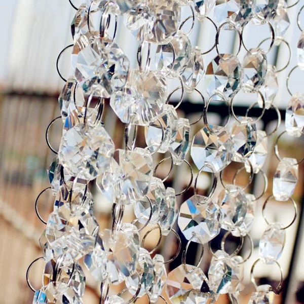 30 unids/lote, 14mm, cuentas acrílicas, accesorios de plomo para camino de boda, cuentas octogonales de cristal, cadena de cortina, guirnalda colgante DIY, decoración