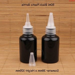 30pcs / Lot Bouteille de lotion en plastique noir de haute qualité de 50 ml avec de l'eau 5 / 3OZ Rechargeable Petite émulsion portable Emballage cosmétique qté Hheqo