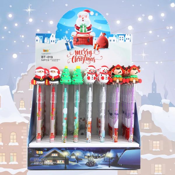 30 pièces/lot Kawaii stylo à crayon de noël école étudiant bloc de construction crayon amovible multifonctionnel affûtage gratuit crayon mignon 240118