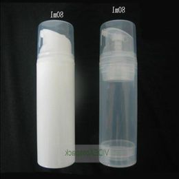 30 stcs/lot pp 80 ml airless fles witte heldere kleur airless pomp voor lotion bb crème fles vacuüm fles eogqs