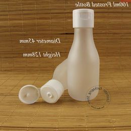30pcs / lot promotion 100ml bouteille de lotion en plastique vide femmes récipient cosmétique couvercle blanc givré rechargeable 100g emballage qté Phhvj