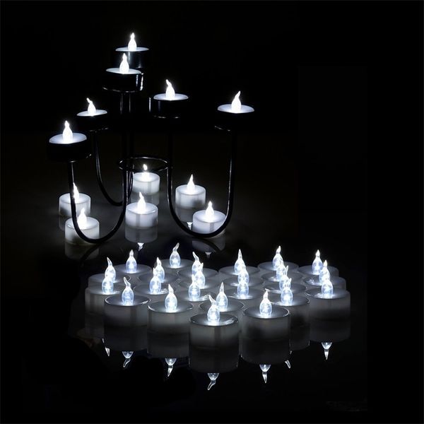 30 unids/lote vela LED blanca romántica velas de té sin llama luz para fiesta de boda decoración navideña envío gratis T200601