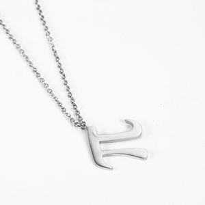 30pcs Math Pi 3.14 Numéro Signe Symbole Collier en acier inoxydable Pai Alphabet ALPHABET LETTRE numérique Irration